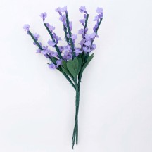 6 Tiny Light Purple Fabric Lavender Stems ~ Austria